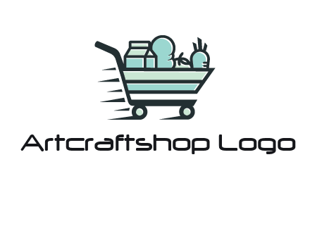 grocery shopping cart illustration