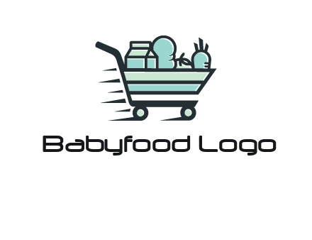 grocery shopping cart illustration