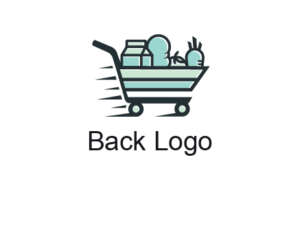 grocery shopping cart illustration