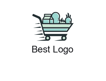 grocery shopping cart illustration