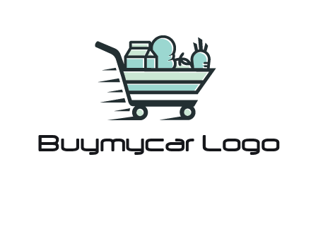 grocery shopping cart illustration
