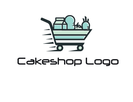 grocery shopping cart illustration