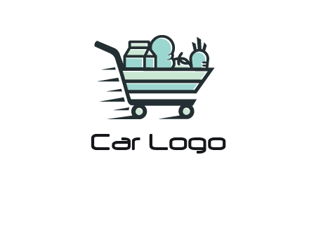 grocery shopping cart illustration