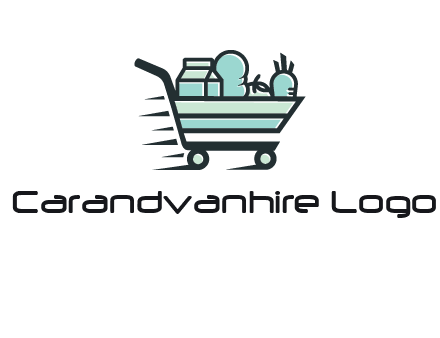 grocery shopping cart illustration