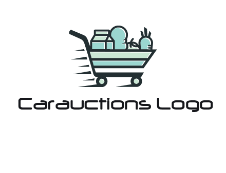 grocery shopping cart illustration