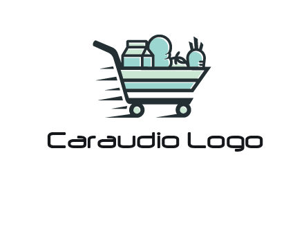 grocery shopping cart illustration