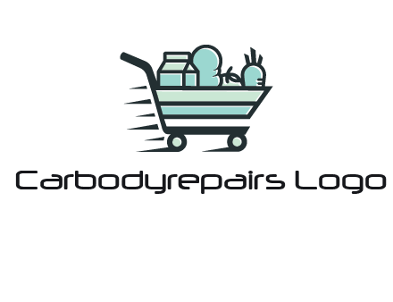 grocery shopping cart illustration