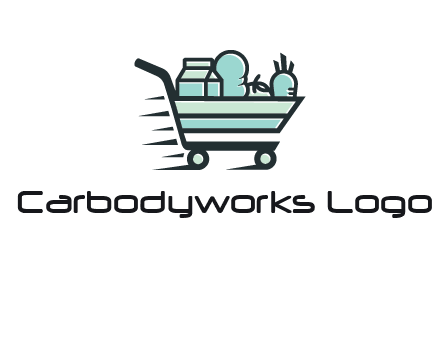 grocery shopping cart illustration