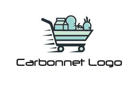 grocery shopping cart illustration