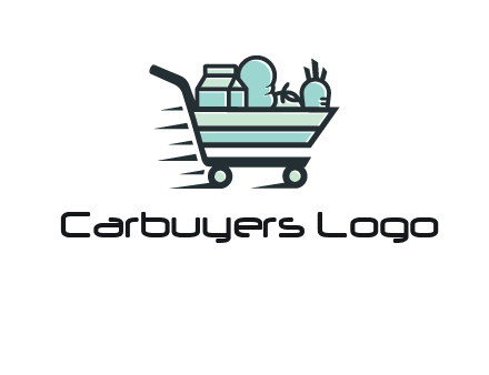 grocery shopping cart illustration