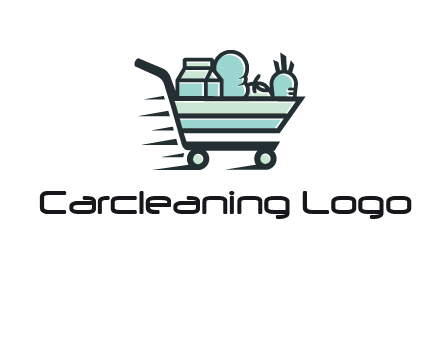 grocery shopping cart illustration