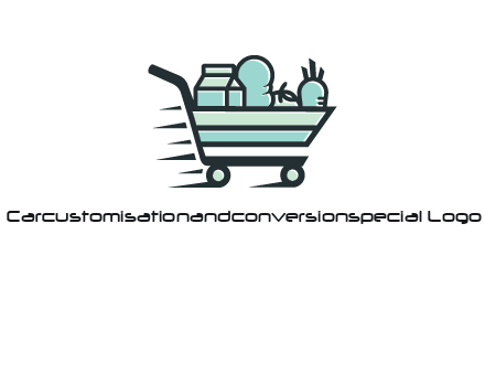 grocery shopping cart illustration