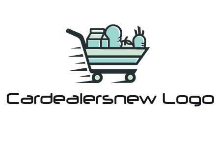 grocery shopping cart illustration