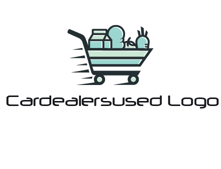 grocery shopping cart illustration