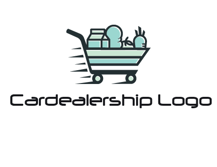 grocery shopping cart illustration