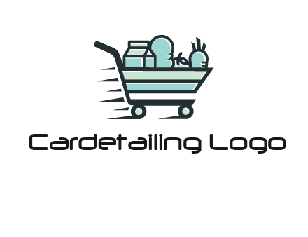 grocery shopping cart illustration