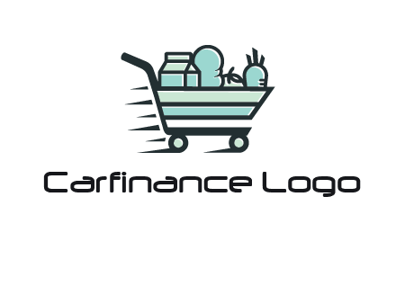 grocery shopping cart illustration