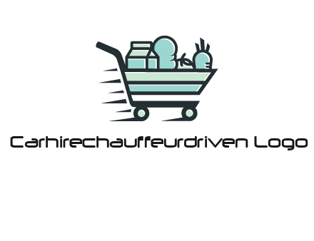 grocery shopping cart illustration