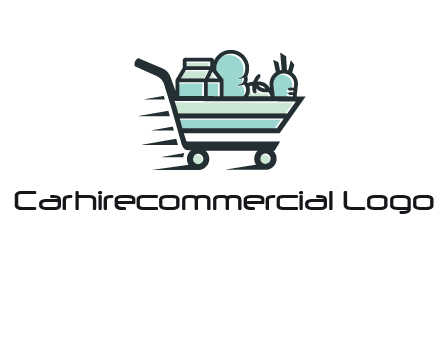 grocery shopping cart illustration