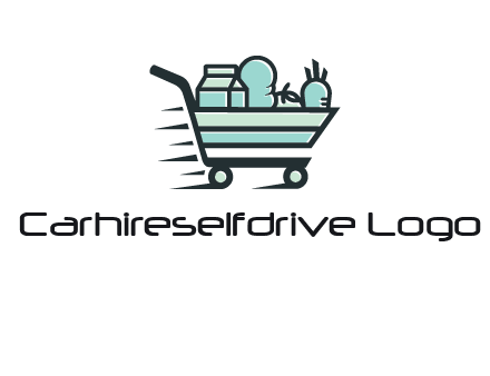 grocery shopping cart illustration