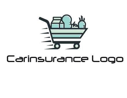 grocery shopping cart illustration