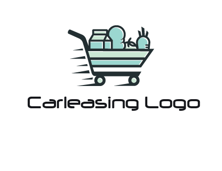 grocery shopping cart illustration