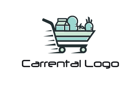 grocery shopping cart illustration