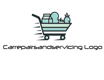 grocery shopping cart illustration