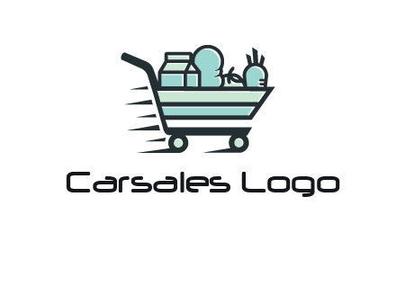 grocery shopping cart illustration