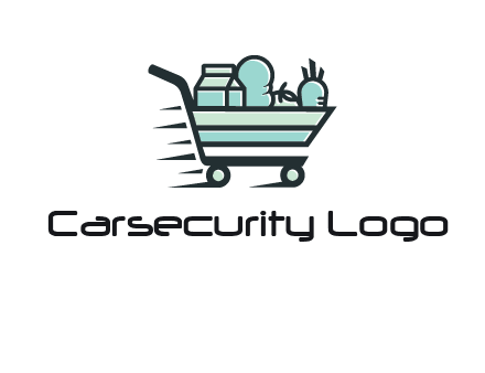 grocery shopping cart illustration