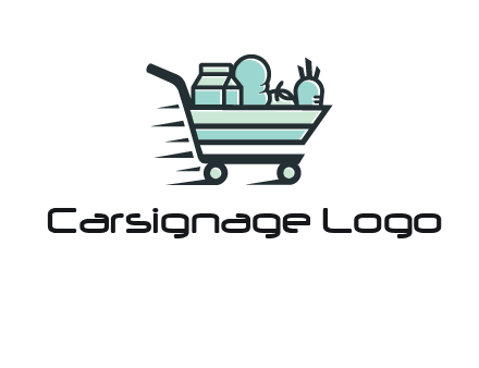 grocery shopping cart illustration
