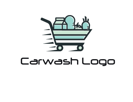 grocery shopping cart illustration
