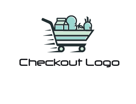 grocery shopping cart illustration