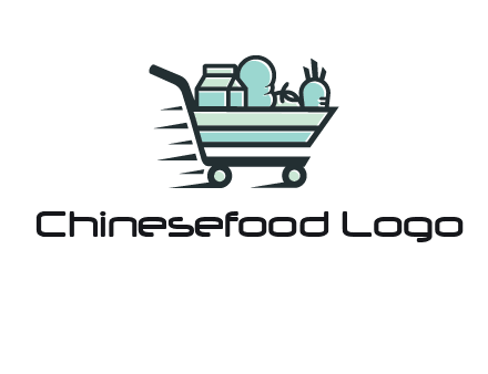 grocery shopping cart illustration