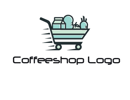 grocery shopping cart illustration