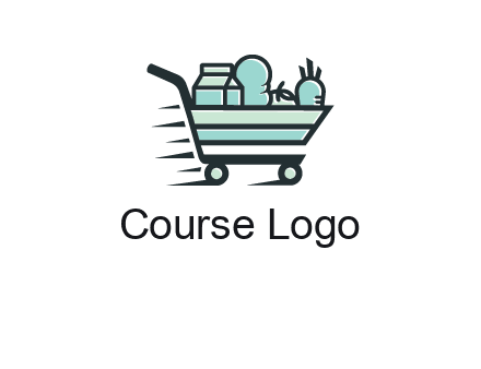 grocery shopping cart illustration