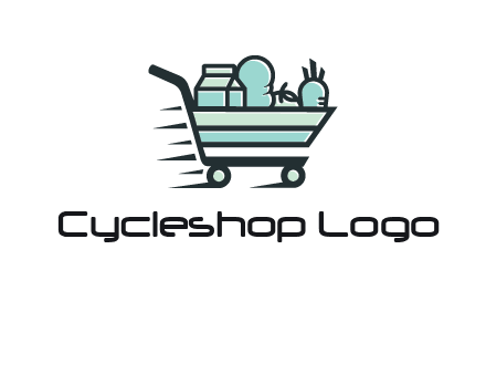 grocery shopping cart illustration