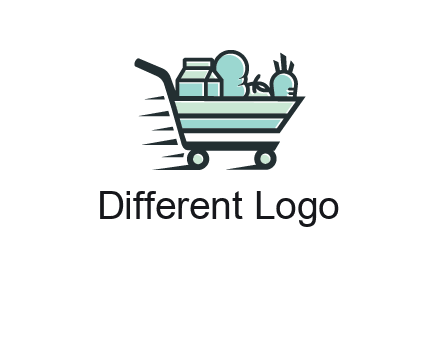 grocery shopping cart illustration