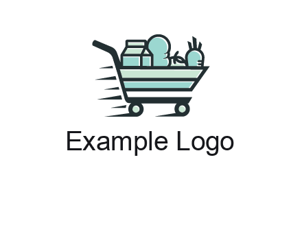 grocery shopping cart illustration