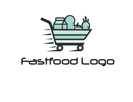 grocery shopping cart illustration