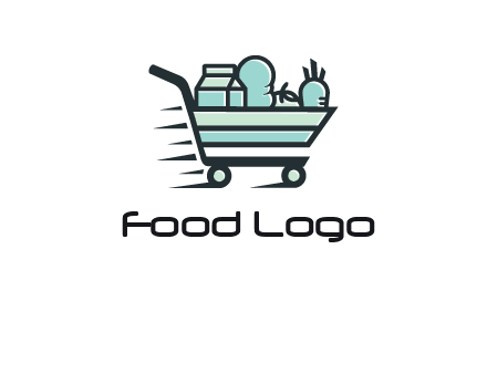 grocery shopping cart illustration