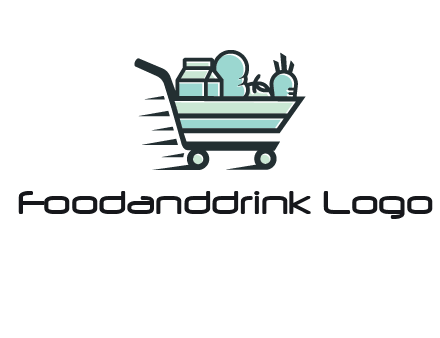 grocery shopping cart illustration