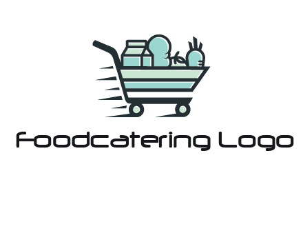 grocery shopping cart illustration