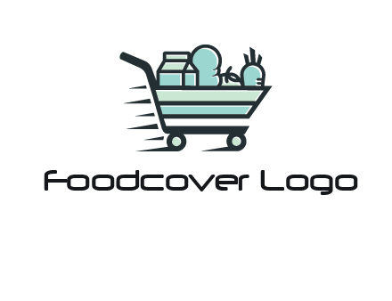 grocery shopping cart illustration