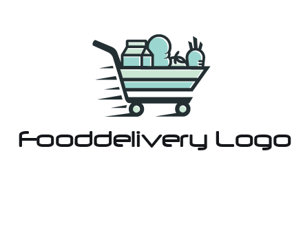 grocery shopping cart illustration