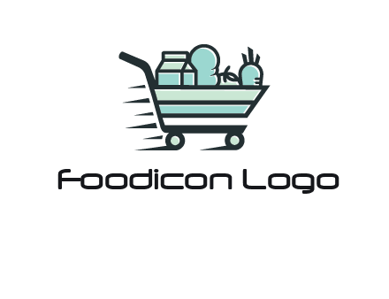grocery shopping cart illustration