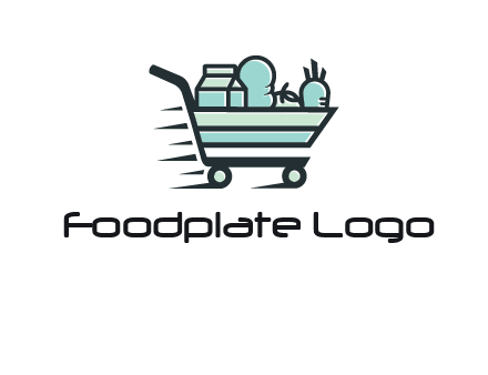 grocery shopping cart illustration