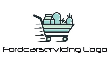 grocery shopping cart illustration