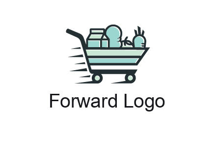 grocery shopping cart illustration