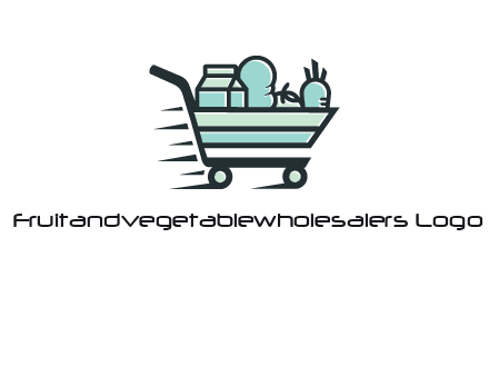 grocery shopping cart illustration
